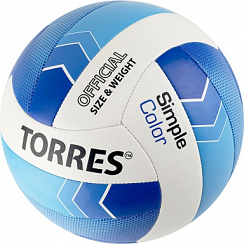 Мяч волейбольный Torres Simple Color V32115 синтетическая кожа белый-синий-голубой
